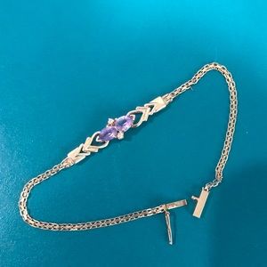 14k Amethyst Diamond Gold bracelet